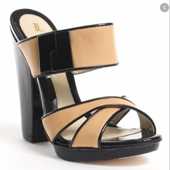 LAMB - Leather Sandra Slip On Sandal Heel - 8 US - Picture 1 of 11